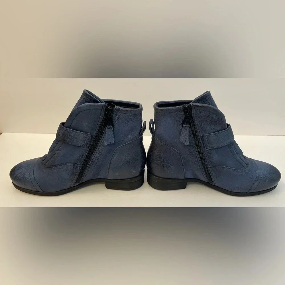 Miz Mooz Siggy Ankle Boots Blue Size 36 Wide